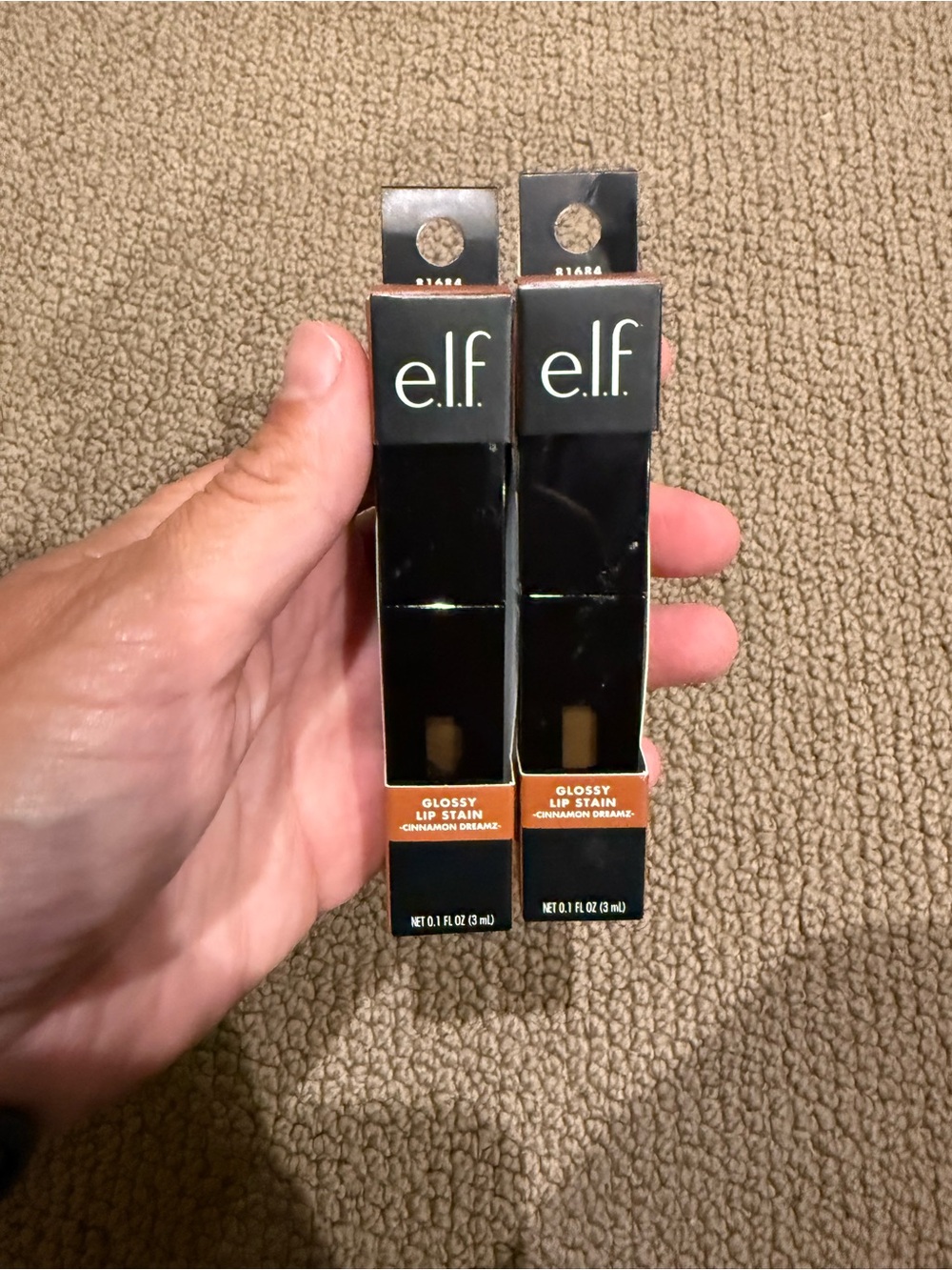 ELF Glossy Lip Stain Cinnamon Dreamz - Black with Brown Accent